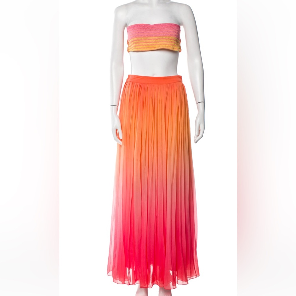 Orange gradient long skirt top included